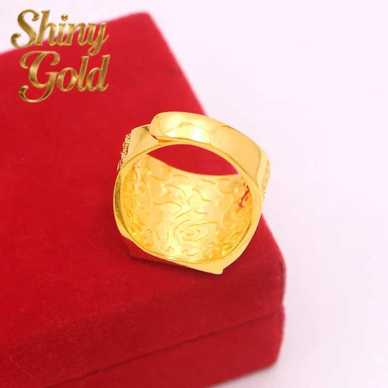 

Новое кольцо из настоящего золота 9999 пробы 24K ShinyGoldLuxury: мужское, внушительное и благоприятное, открытое кольцо. Подарок для вашего парня.