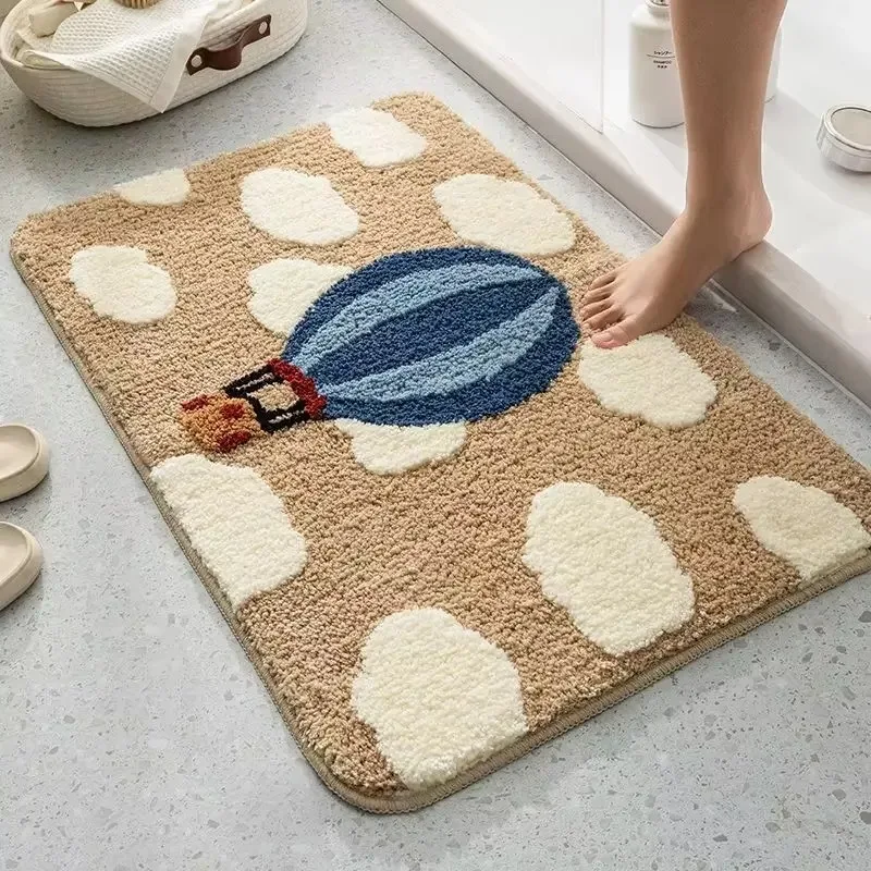 Cartoon Plush Bathroom Rug, Thickened Anti Slip Household Floor Mat