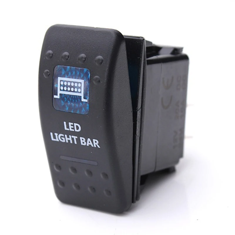 Car Boat Dual LED Back Light Rocker Switch SPST ON-OFF 12/24V 10A 1