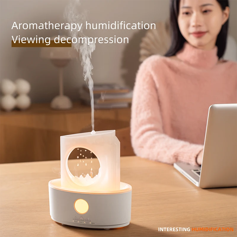 Raindrop Humidifier Windmill Rotating Aromatherapy Machine with Remote Control 7 Color Night Light Bedroom Essential Oil Diffuse