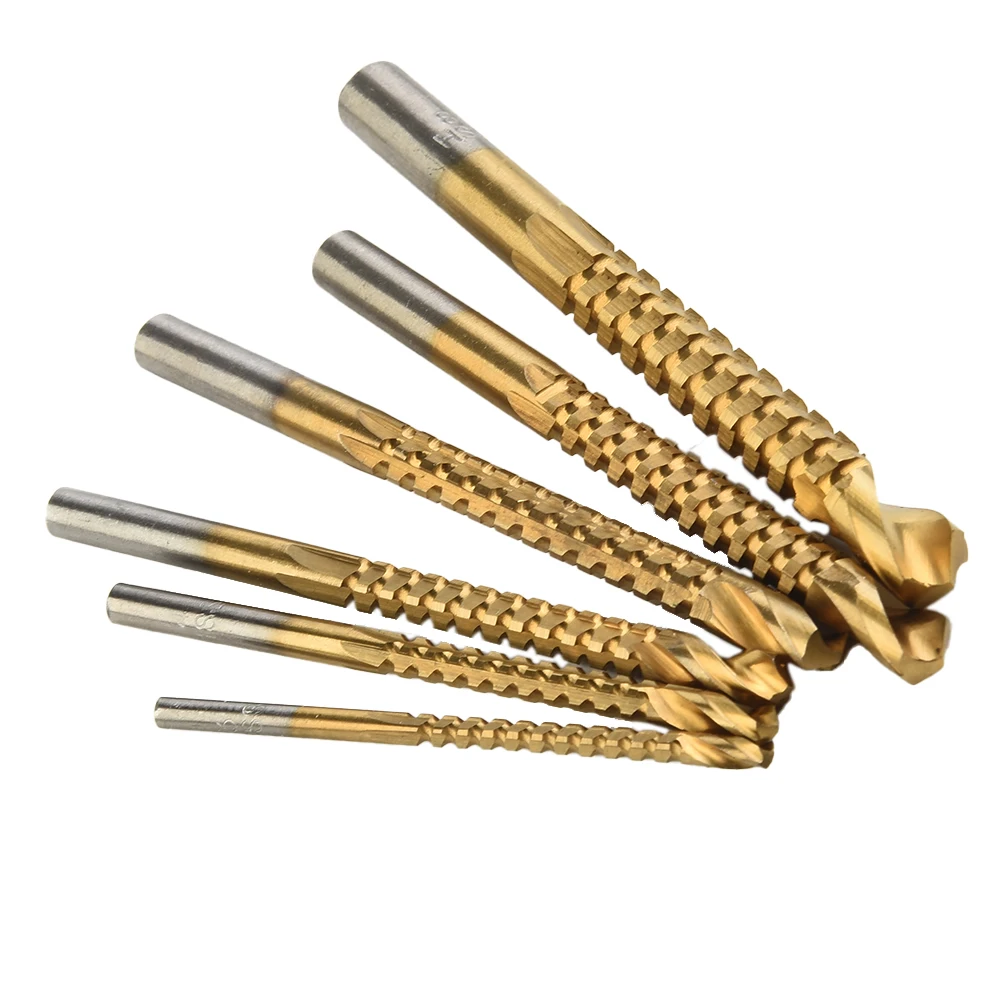 

Hand Tools Acceossry 6pcs HSS High Speed Steel Titanium Coated Drill Bits 3/4/5/6/6.5/8mm High Quality Material