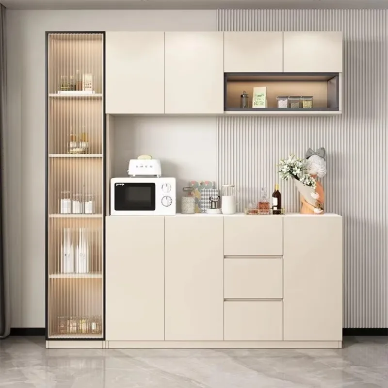 Luxury Modern Kitchen Dining Room Furniture Living Room Groove Black Wooden Buffet Table Cabinet Sideboard Sideboard