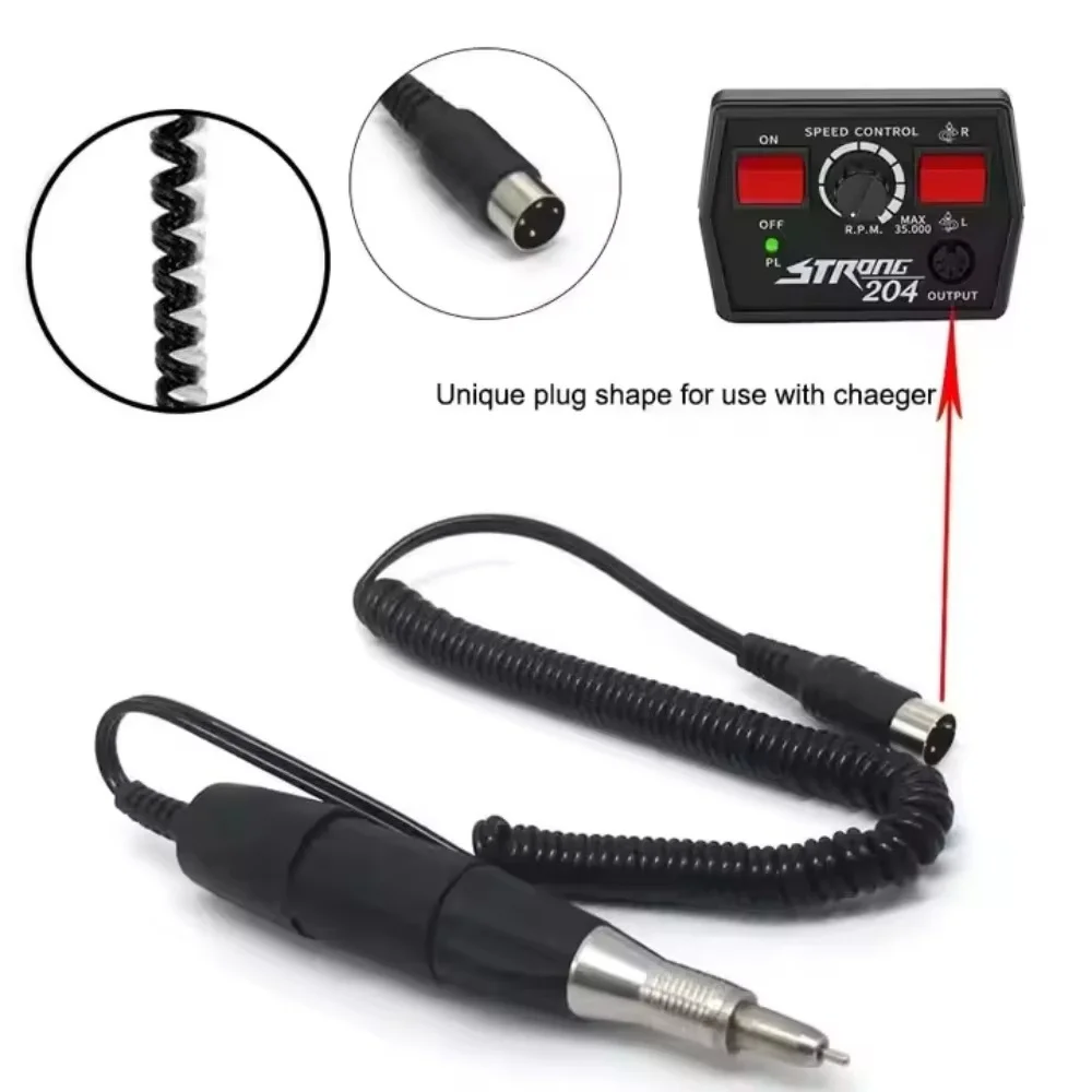 Electric Nail Drill Handpiece Strong 102 35000 RPM Compatible with 90 204 210 207B Marathon Micromotor for Nail Polishing