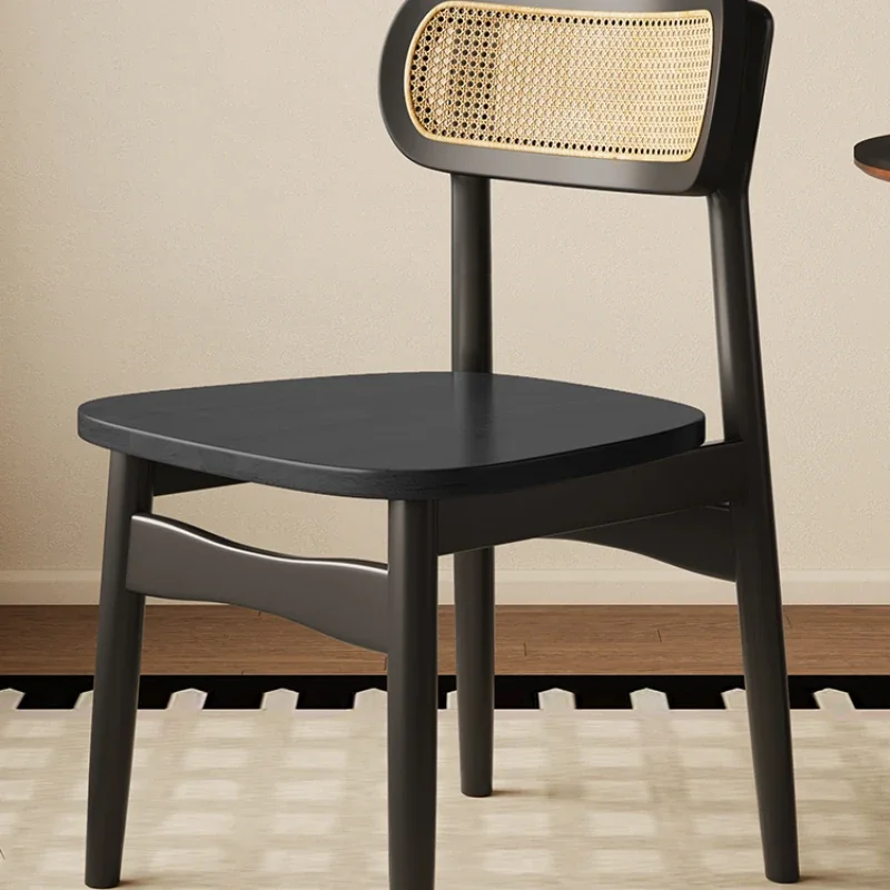 French Retro All Solid Wood Dining Table and Chair Backrest Dining Chair Medieval Leisure Home Soft Bag Internet Celebrity Stool