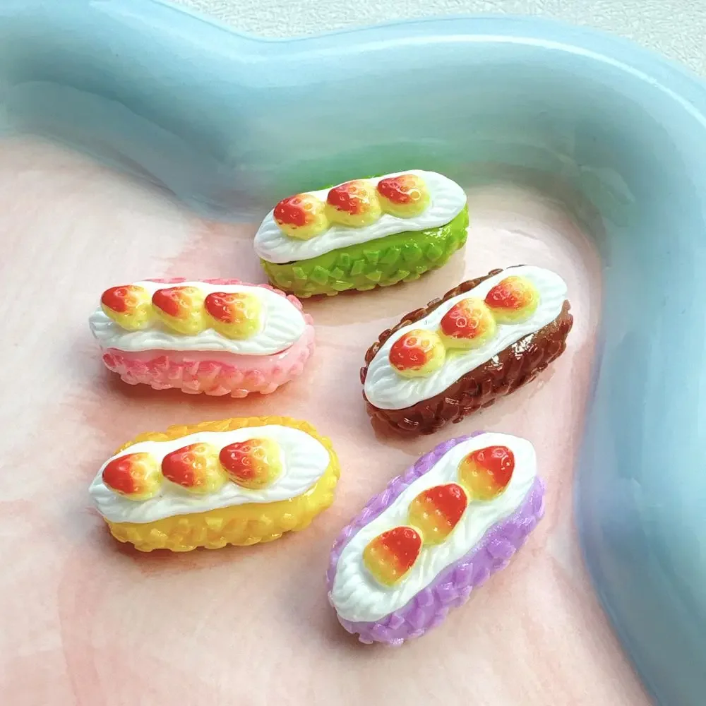 3D Mini Kawaii Strawberry Cake Resin Miniature Cabochon DIY Jewelry Making Phone Case Decoration Scrapbooking Craft Accessories