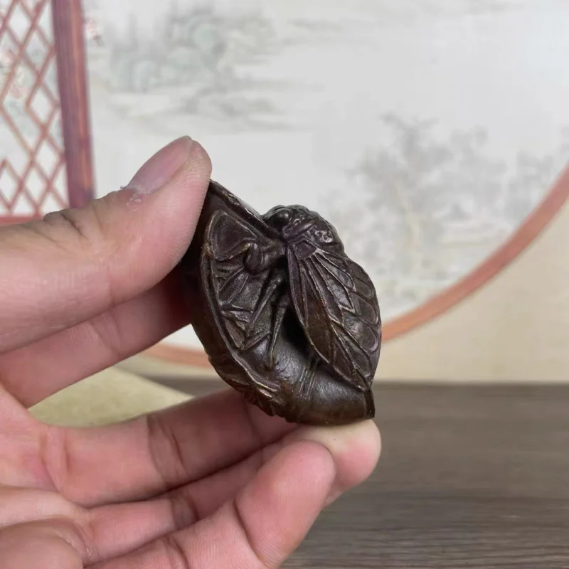 Antique Collection: Copper-plated Bronze , Bamboo-Circled Cicada, Extraordinary Collectible, Miscellaneous Small Items, Ol
