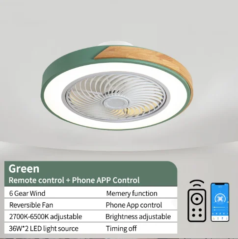 Slimme Plafondventilatoren Met Licht Voor Woonkamer Eetkamer Bladen Omkeerbaar 6 Snelheden 52Cm Ventilatoren Verlichting 110V/220V