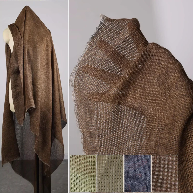 

Distressed Cotton Linen Fabric Vintage Textured Dress Skirt Blouse Handmade DIY Designer Background Decoration Craft Material