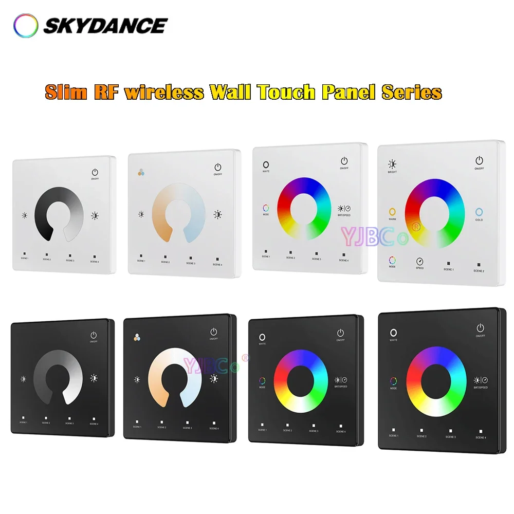 Skydance Wall Touch Panel Single Color/CCT/RGB RGBW/RGBCCT LED Strip light controller 2.4G RF Remote dimming Dimmer Switch 3V DC