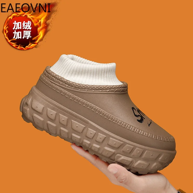 Couple Slippers Height-increasing Slippers for Men Personality Anti-slip Shoe Velvet Thickening Easy To Clean EAEOVNI New Hot