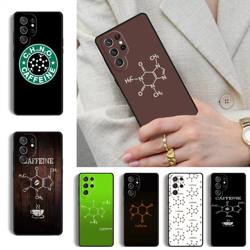 Science Chemistry Caffeine Phone Case for Samsung Galaxy S26 S25 Ultra S24 S23 S22 S21 Plus Note 10 Bumper Cover