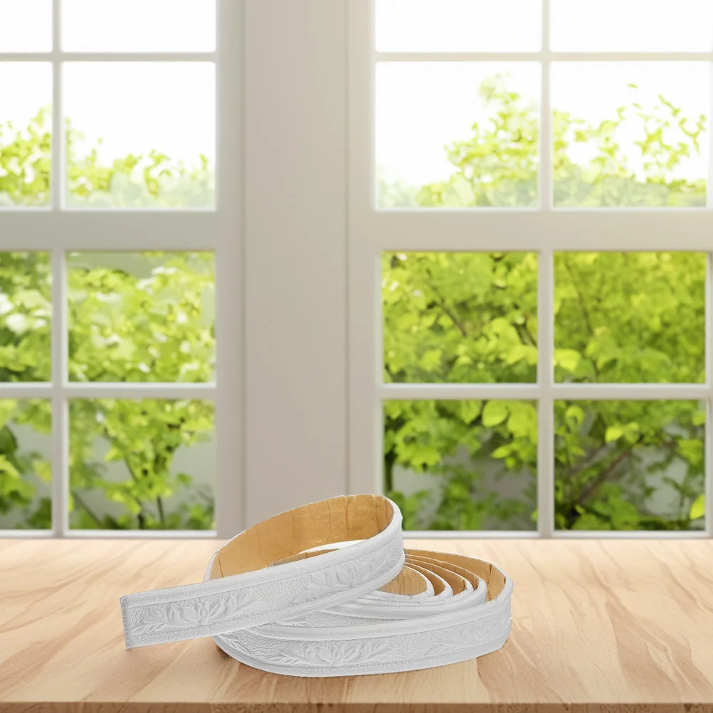 

4 Rolls Self Adhesive Wall Trim PVC Molding Strip for Baseboard Cabinet Corner Decor Easy Install Peel and Stick Border Crown