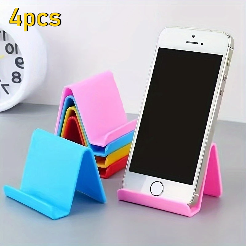 

4pcs plastic monochrome phone holder, desktop phone holder, mobile tablet holder, compatible with most mobile phones and tablets