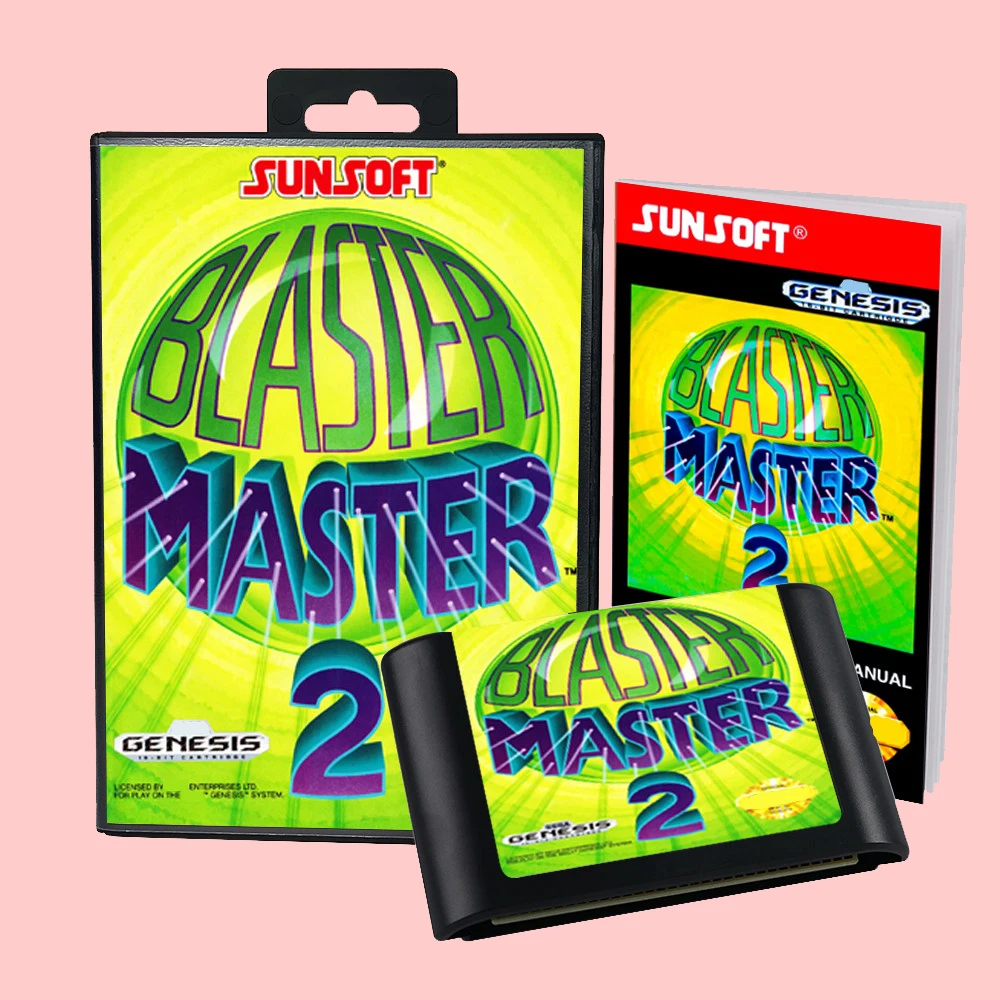 Blaster Master 2 II USA Version Game Card Box Manual For 16 bit Sega MD MegaDrive Genesis Consoles