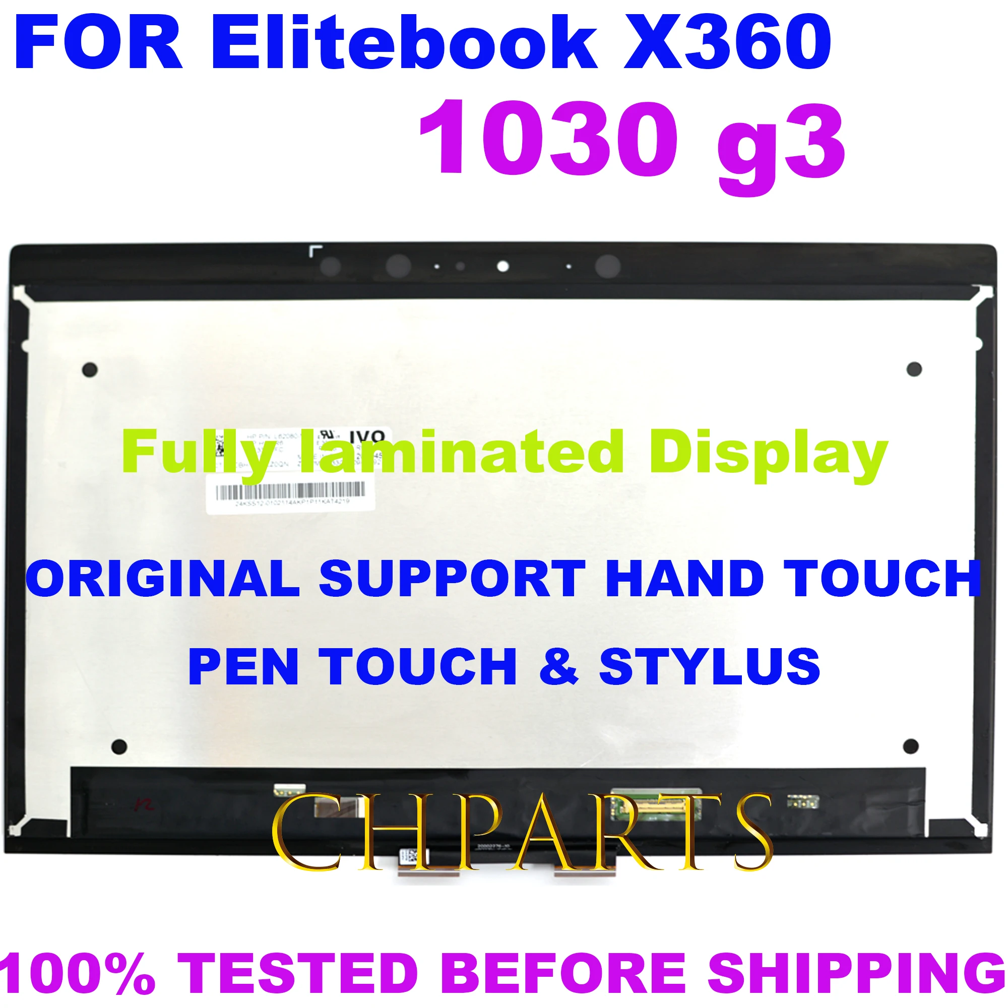 Imagem -02 - Lcd Touch Screen Display Assembly para hp Elitebook Brilhante Fhd 1920*1080 X360 1030 g3 1920*1080 L31868001 L31869-001