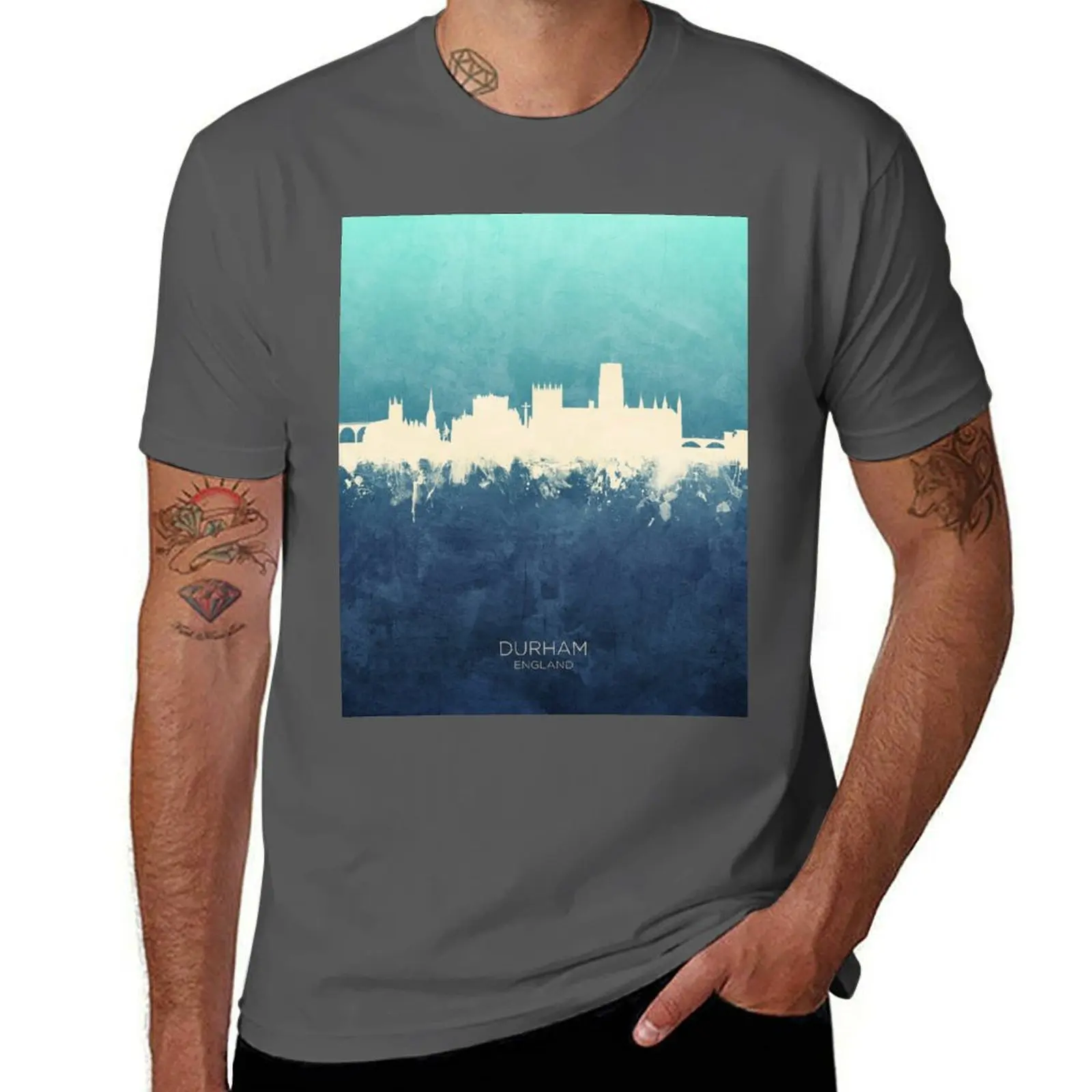 Durham England Skyline T-Shirt clothes Luxury man rapper graphic tees t shirts for men pack