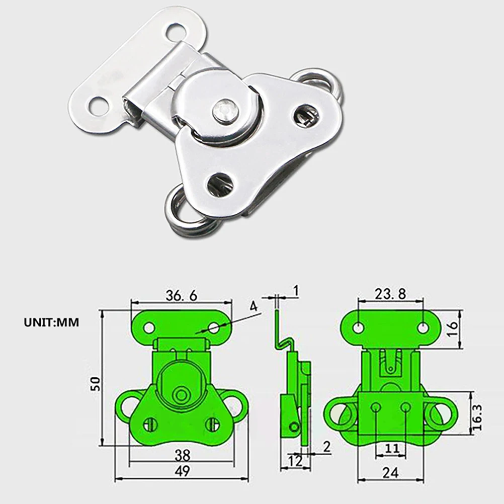 

2pcs Stainless Steel Butterfly Buckle Door Latches Silver Color Cabinet Hardware Spring Loaded Lock BoxLatch 304 Steel