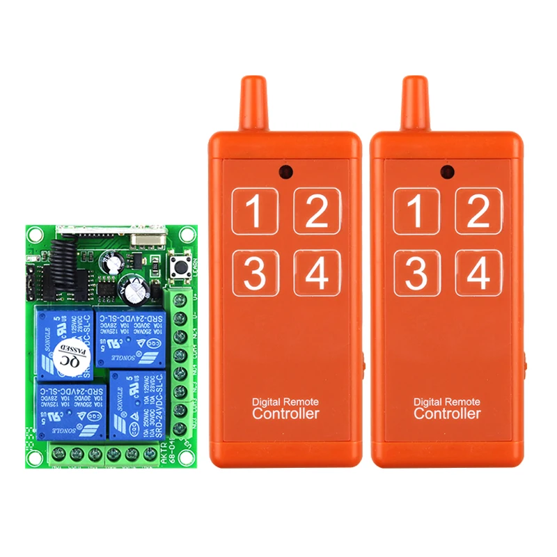 433mhz Universal  DC 12V 10A  4 channel  RF Wireless Remote Control  system   Receiver   Transmitter  Lighting/electric door