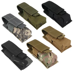 Molle M5 Flashlight Pouch 9MM Single Magazine Holster Torch Holder Utility EDC Tool Outdoor Sports Hunting Key Knife Waist Bag