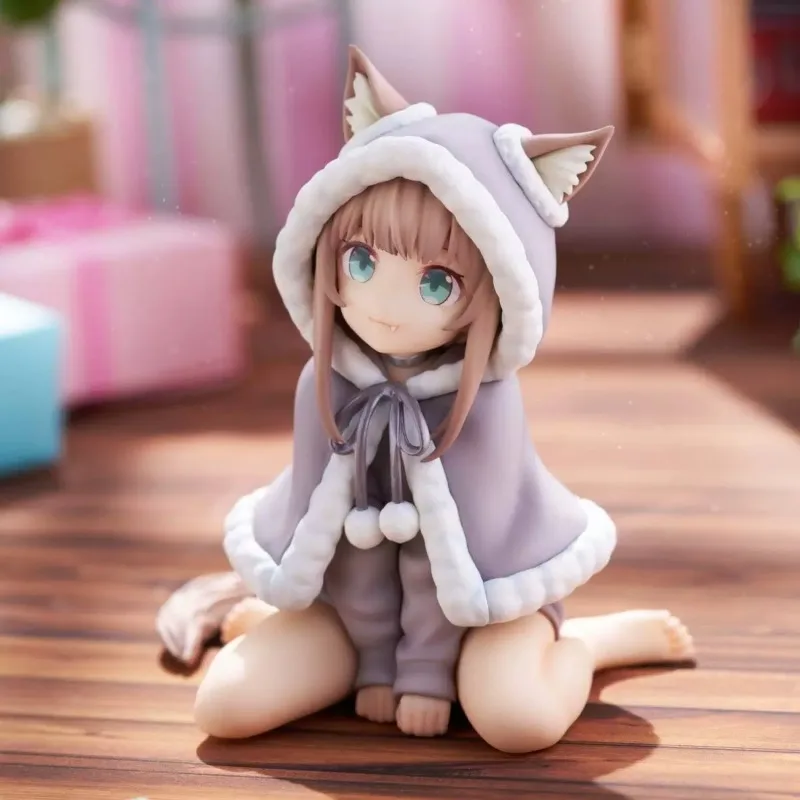 10CM Anime Uchi No Neko Ga Onnanoko De Action Figures Kinako Kawaii Girl Cute PVC Model Collections Decoration Dolls Toys Gifts