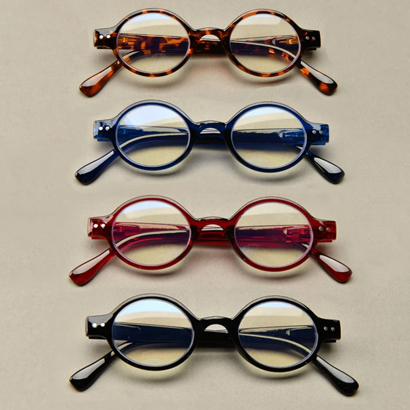 Runde Lesebrille, ultraleichte Presbyopie-Brille mit kleinem Rahmen, blockiert blaues Licht, Hyperopie-Brille +1,0..+4,0 Gafas