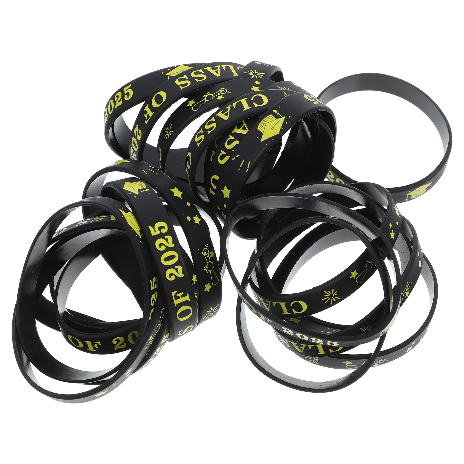 

24pcs Graduation Bracelets Class of 2025 Silicone Wristbands Party Favors Supplies Keepsake Gifts Students Events Decorations