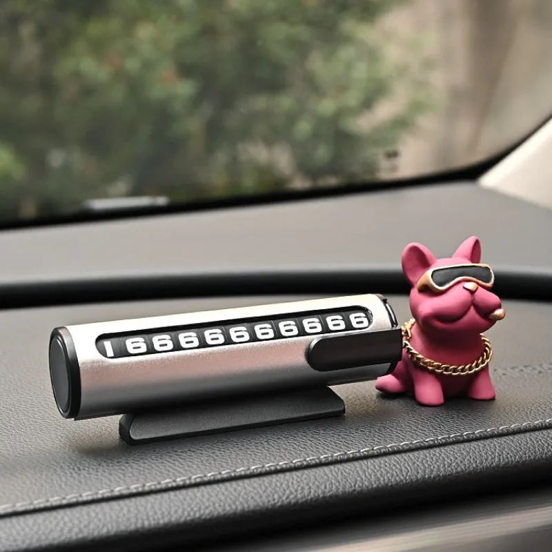 Solid Metal Roller Parking Sign - Concealable Phone Number Plate, Luxury Car Accessory