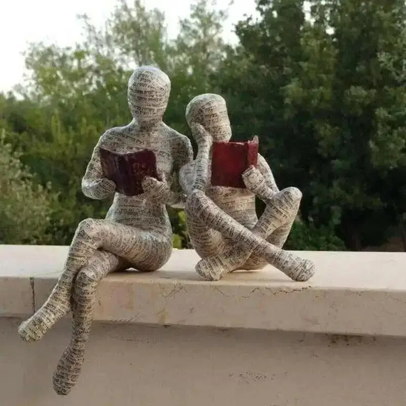 1PCS Reading Women's Creative Statues Desktop Decoration Home Living Room Bedroom Decoration Home Resin Sculpture Decoration