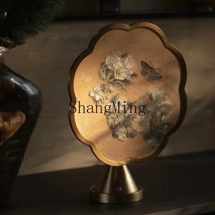 SM home screen embroidery ornament decoration new Chinese zen bedroom bedside decoration