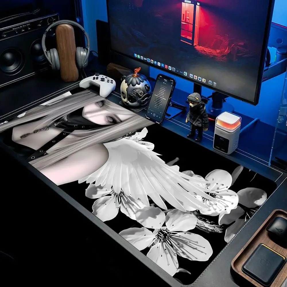 

Cool Portrait In Black White Grey Tones Mouse Pad large keyboard mouse pad non-slip rubber gaming mouse pad laptop mouse carpet