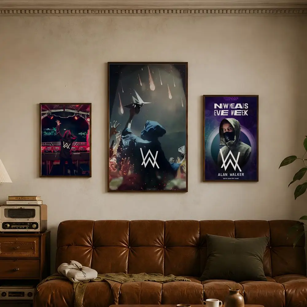Singer A-Alan Walker-r Poster Vintage Self Adhesive PP Wall Art Home Bar Bedroom Decor Gift