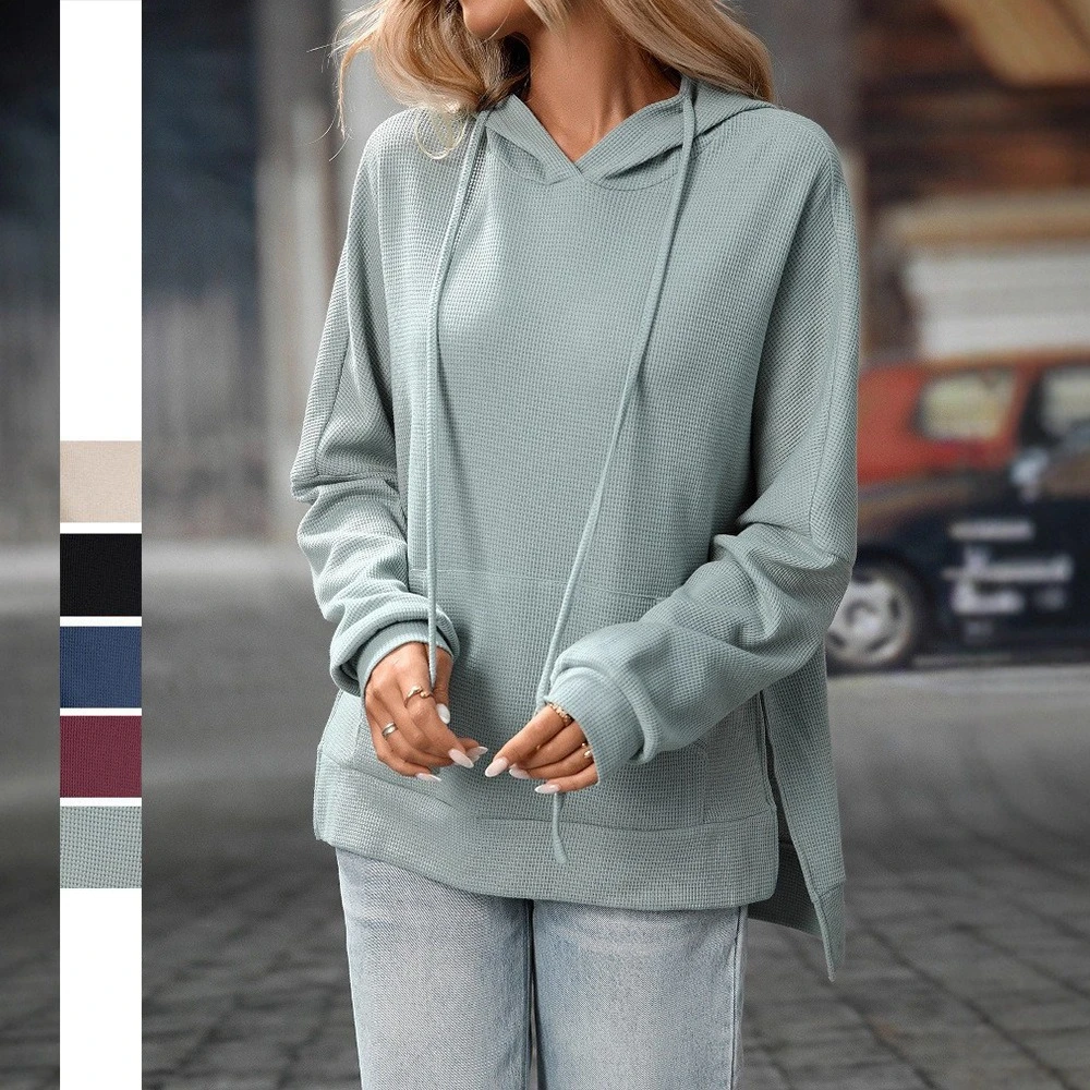 

Women Hoodies Knitted Pullover Long Sleeve Sweater Sweatshirt Girls Streetwear Basic Standard Drawstring Hooded Sport Shirts
