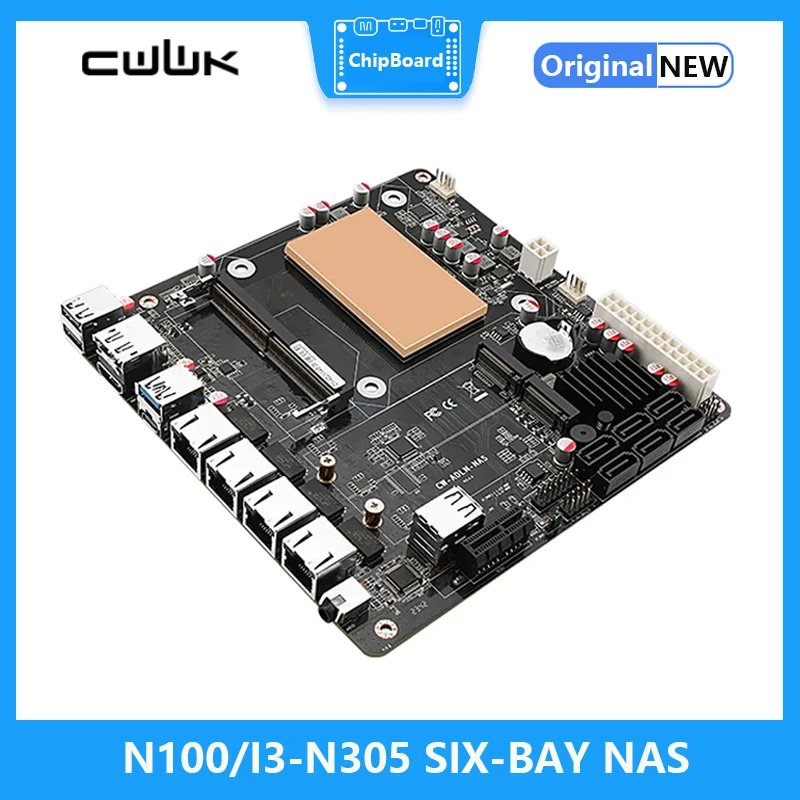 Imagem -02 - Placa para Servidor N100 I3-n305 6-bay 4x2.5g 6x Sata 3.0 2x M.2 Nvme 115x Radiador Itx tipo Placa-mãe