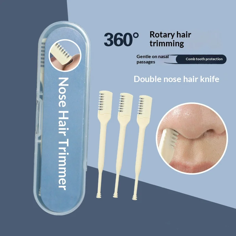 2/3PCS Manual Nose Hair Trimmer 360° Rotatable Nose Hair Clipper Portable Nasal Hair Remover Grooming Tool for Men Women