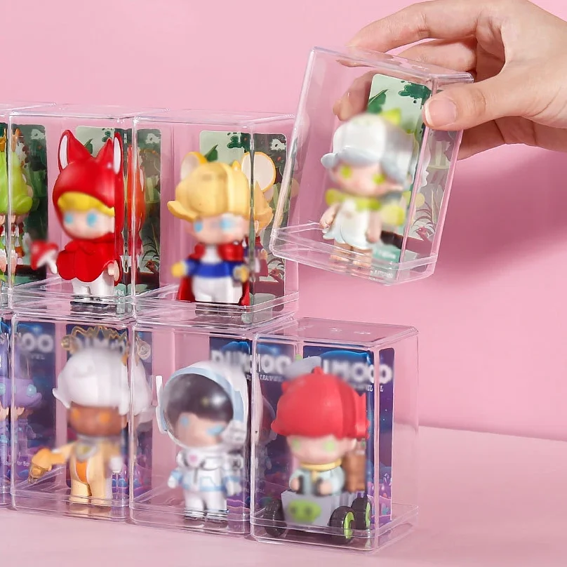 10PCS Acrylic Display Case Collectible Blind Box Toys Mini Figures Showcase Transparent Stackable Organizer Dustproof Storage