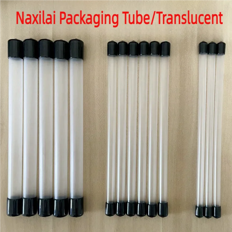 Naxilai 100PCS ขายส่ง 19.68 นิ้วโปร่งแสงบรรจุภัณฑ์หลอดสีดําสําหรับหลอดเก็บพลาสติกแข็งท่อกลม