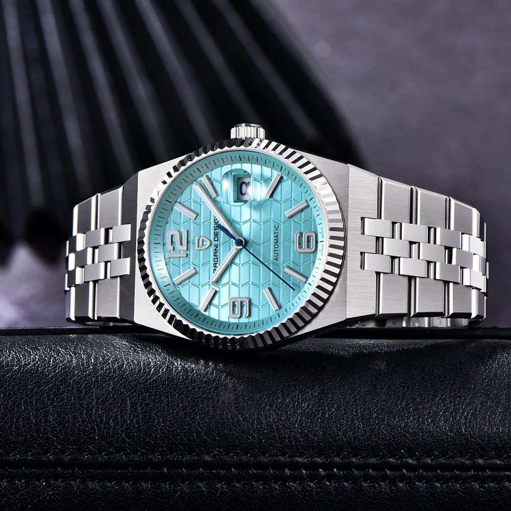 PAGANI تصميم الأعمال 40 مللي متر ساعة ميكانيكية للرجال العلامة التجارية الأعلى الياقوت الزجاج ساعة أوتوماتيكية 100 متر مقاوم للماء ساعة مضيئة + صندوق هدية