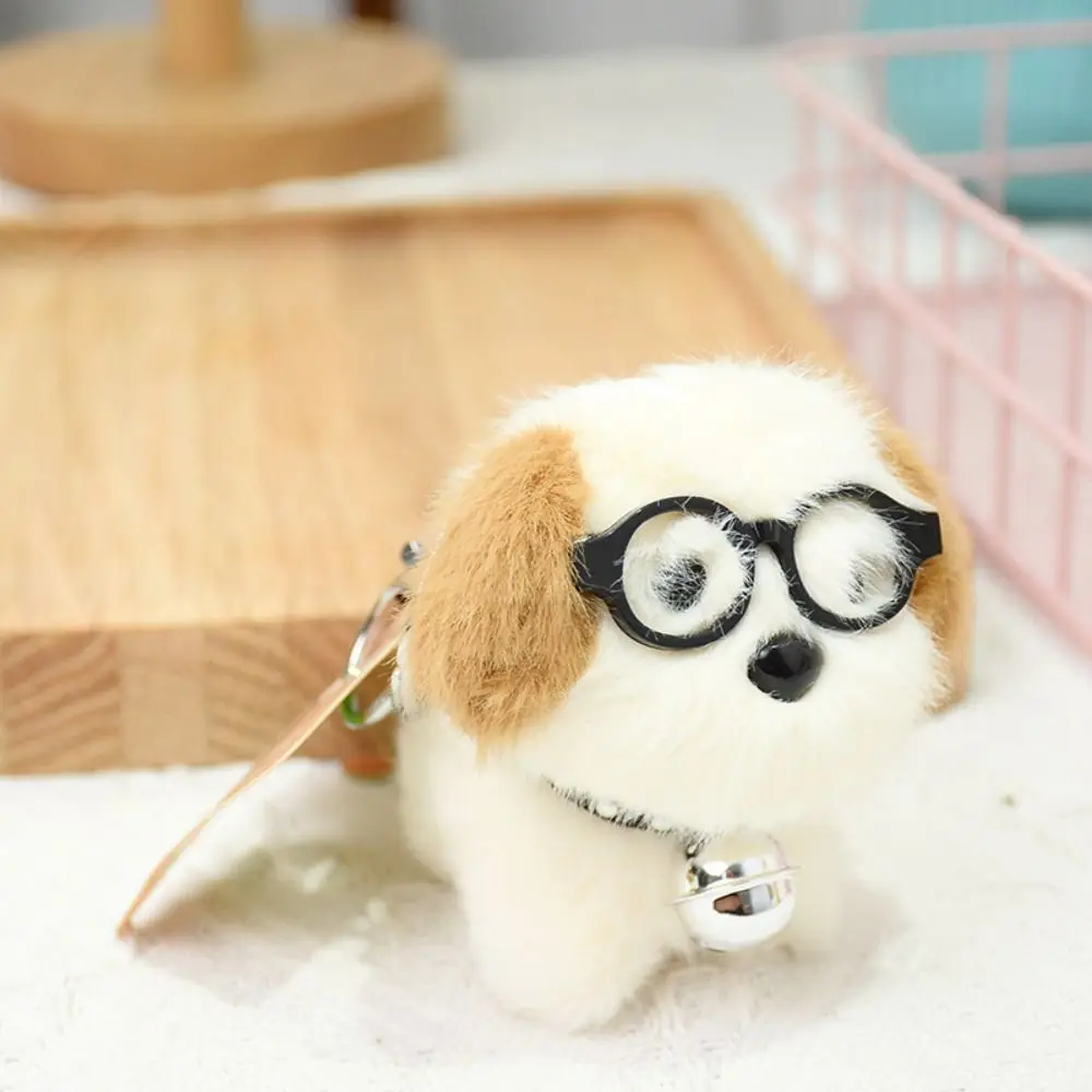 Stuffed Glassy Dog Plush Keychain Soft Lovely Glassy Dog Plush Doll Keyring Cartoon Decoration Glassy Dog Plush Pendant