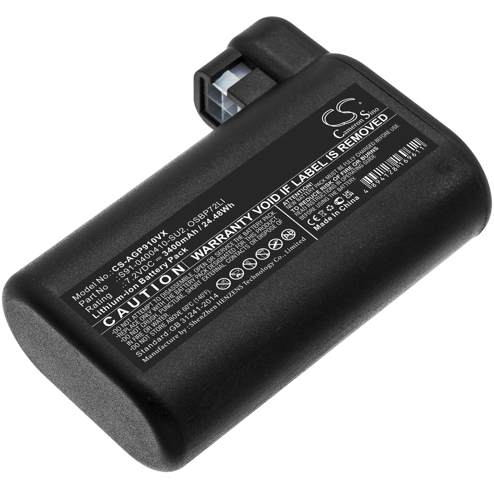 Replacement Battery for Electrolux PI91-5BSM, PI91-5MBM, PI91-5SGM, PI91-5SSM,PI92-4ANM,PI92-4STN,RX9-2-4STN OSBP72LI25 7.2V/mA