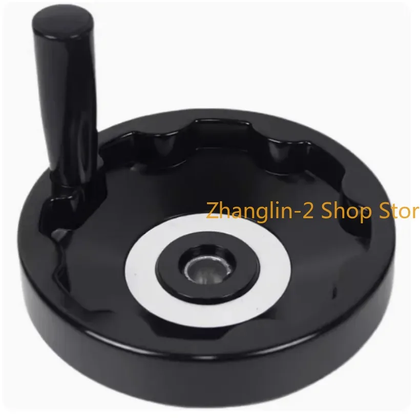 1pc Black Milling Machine Lathe CNC 3D Printer Spoked Hand Wheel Corrugated Foldable handwheel 100/125/160/200mm