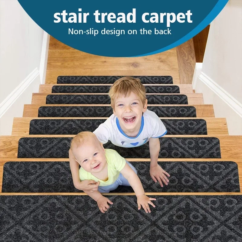 

1pc Non-Slip Staircase Mat Stair Carpet Treads Stair Pads Rug Tread Safety for Kids Elders and Dogs Home Hospistal Indoor Use