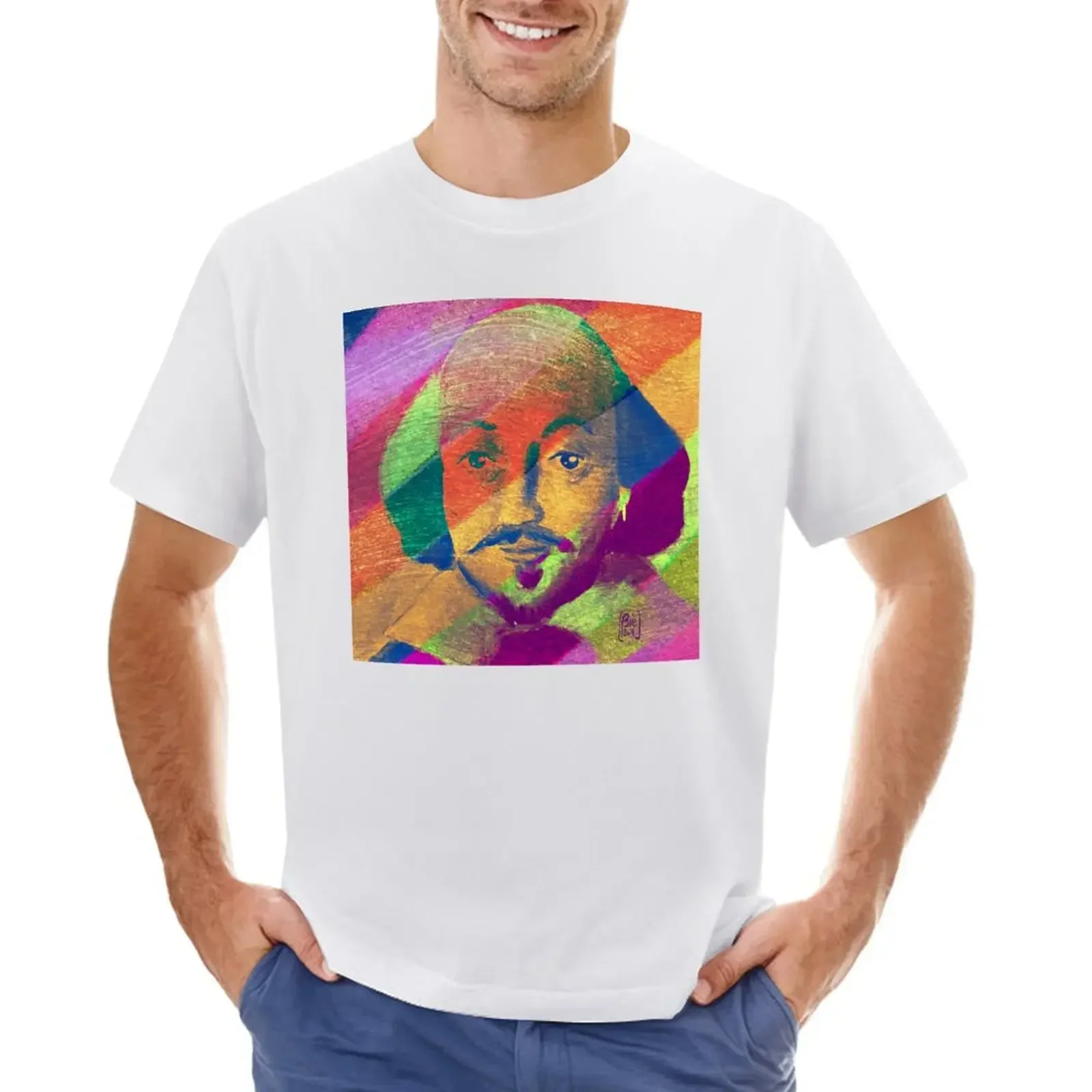 Rainbow Shakespeare T-shirt anime clothes korean fashion vintage mens graphic t-shirts funny