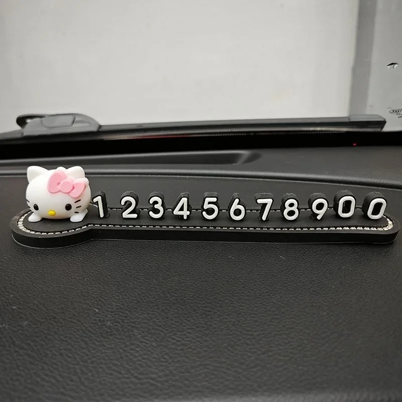 Sanrio שלום קיטי kuromi המלודיה שלי קריקטורה בובה אופנה דקורטיבית בובה מכונית אופנה קישוטים דקורטיביים חניה זמני מספר צלחת