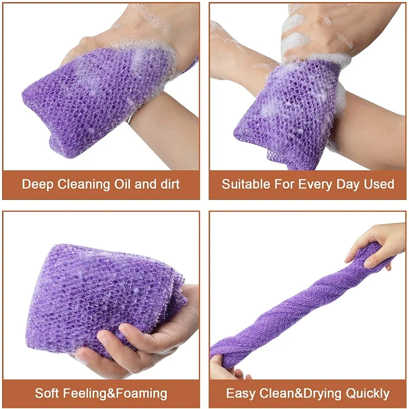 1PCS African Net Sponge Exfoliating Body Net Scrubbing Wash Washcloth Bathing Sponge Shower Cleaning Tools Foaming Netting view 5