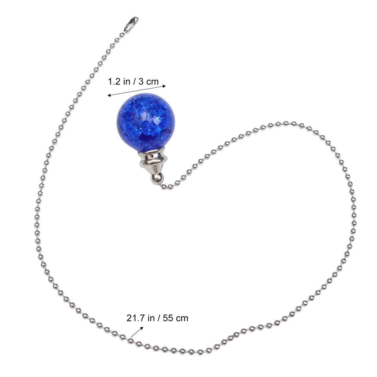 

Ceiling Fan Pull Chain Crystal Ball Style Hanging Pendant for Home Room Chandelier Decor Sparkling Light Refraction Blue