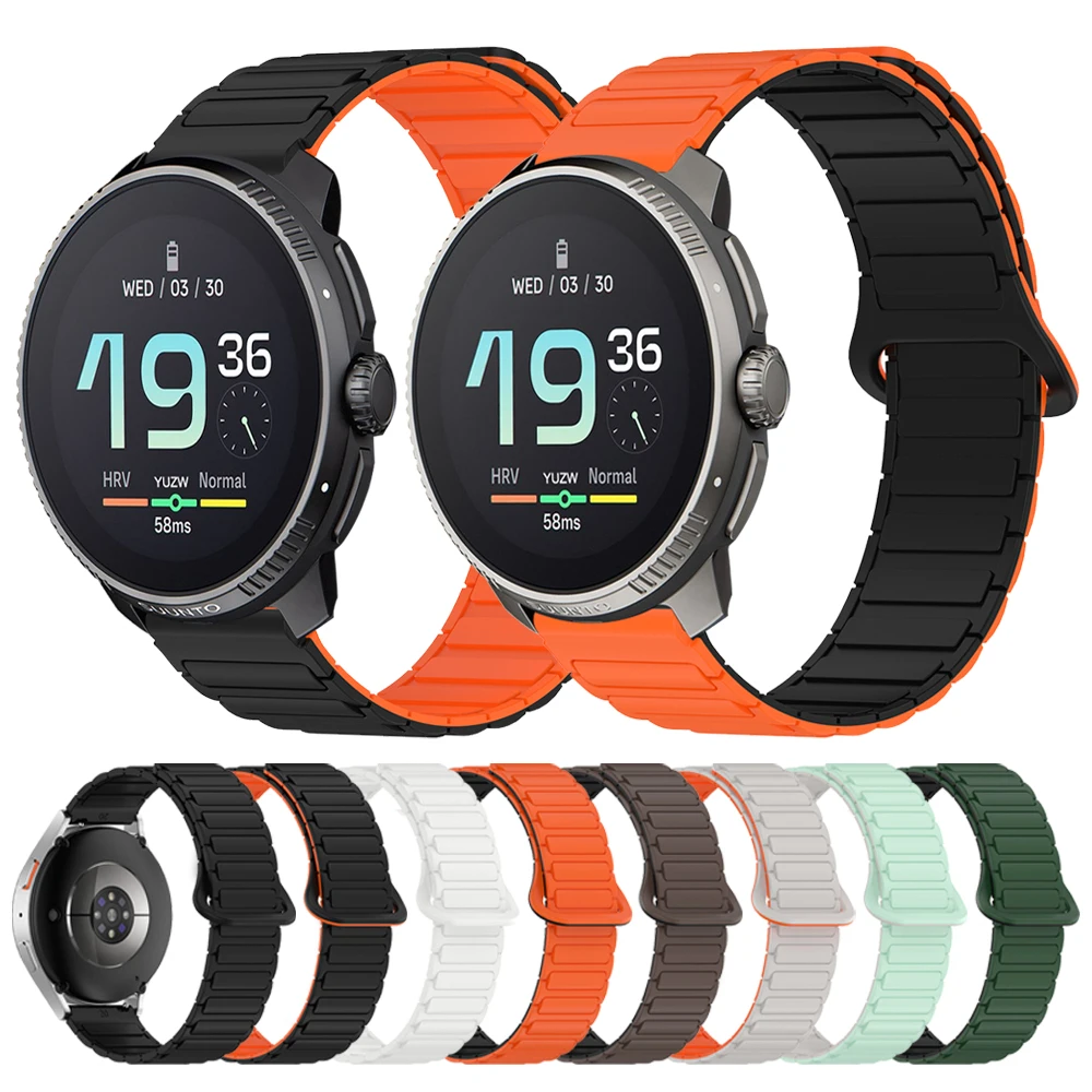 Магнитный силиконовый браслет для SUUNTO 5/9 PEAK PRO/DLC 22 мм, мягкий сменный ремешок для SUUNTO RACE S VERTICAL OCEAN, спортивный ремешок для часов