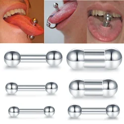 1PC Stainless Steel Tongue Piercings Women Men Big Size Nose Ring Ear Cartilage Earring Septum Piercing Body Jewelry 12G-00G