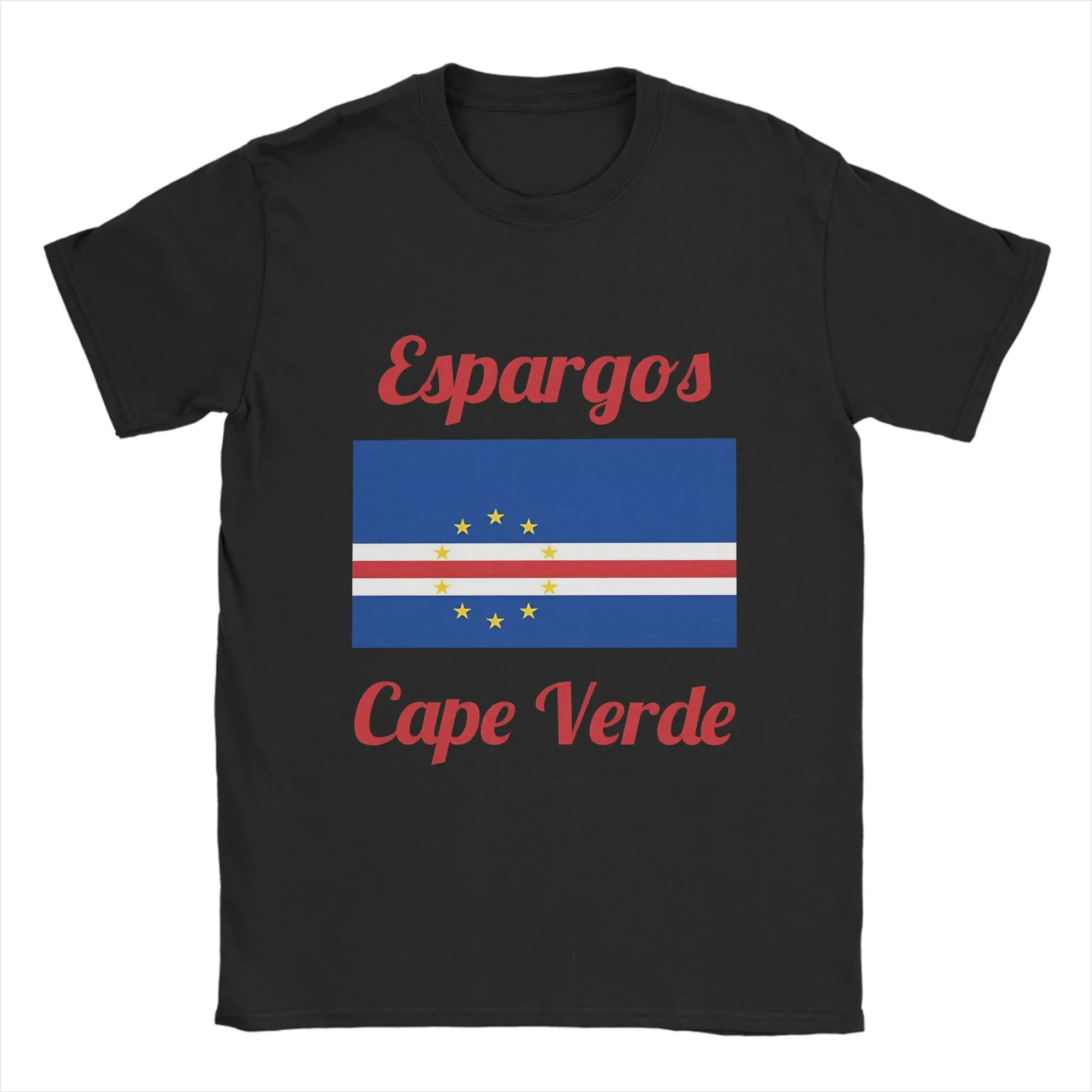 Cape Verde Flag  Men T Shirt  Vintage Tee Shirt Short Sleeve O Neck T-Shirts Cotton Printed Clothing