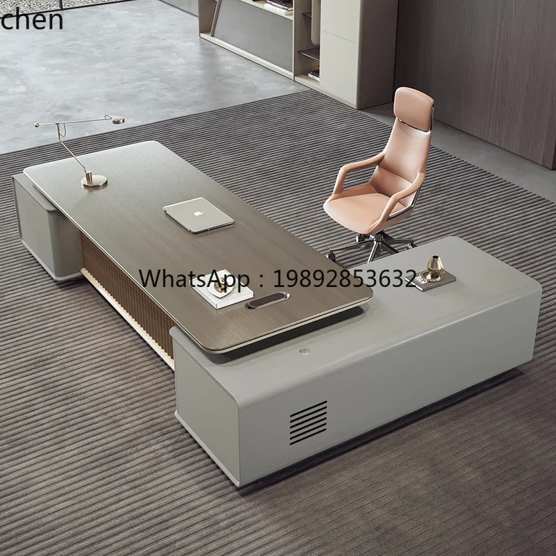 

7BGZoffice desk and chair combination light luxury high-end general manager president's office simple modern leadership desk