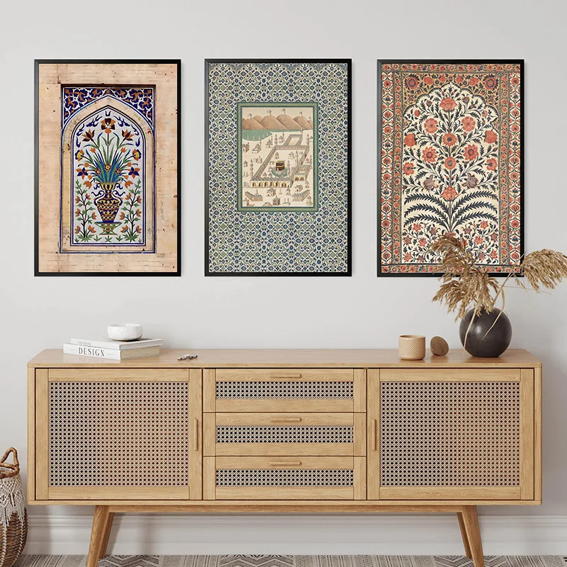 Masjid An-Nabawi Masjid Al Haram Masjid Al Aqsa Poster Canvas Painting Print Islamic Wall Art Muslim for Living Room Home Decor